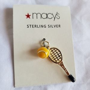 New Sterling Tennis Or Racquette Ball Charm